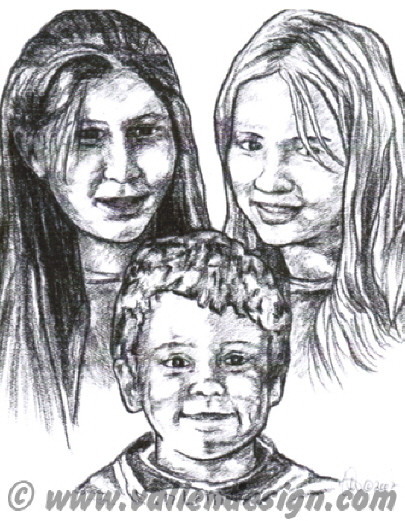 Triple Portrait (three people)